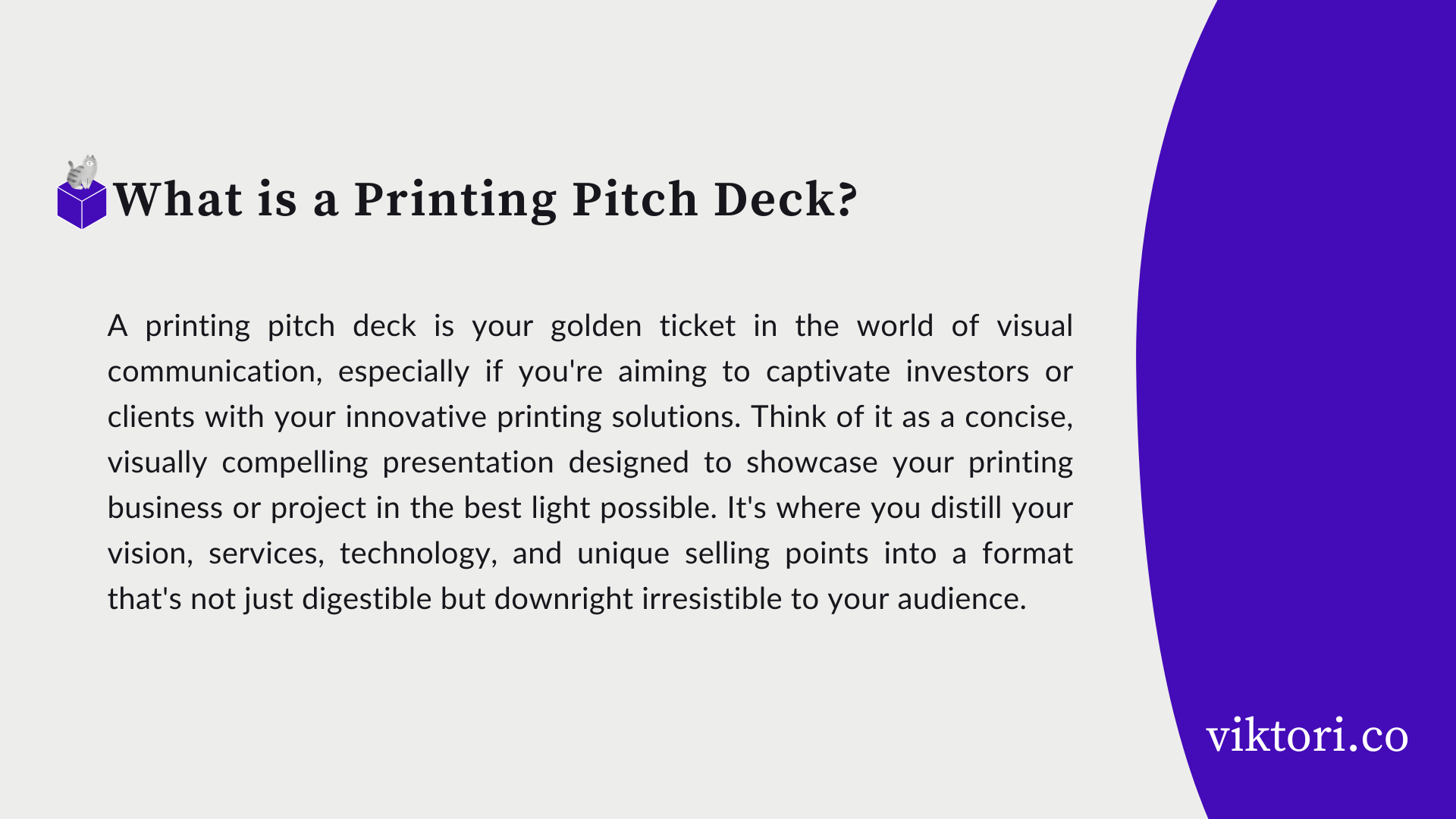 Printing Pitch Deck Definition
