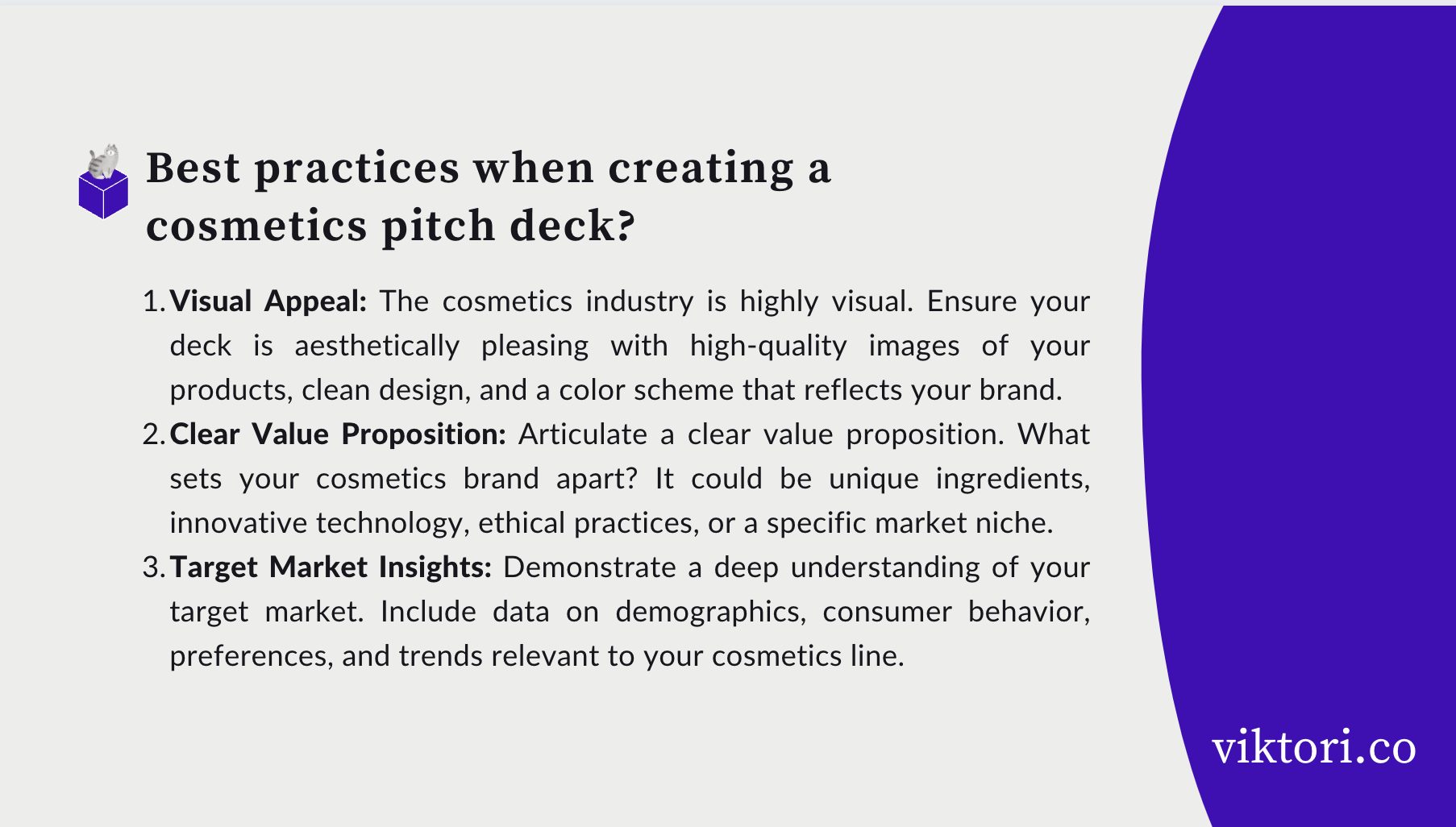 3 best practices when creating a cosmetics pitch deck
