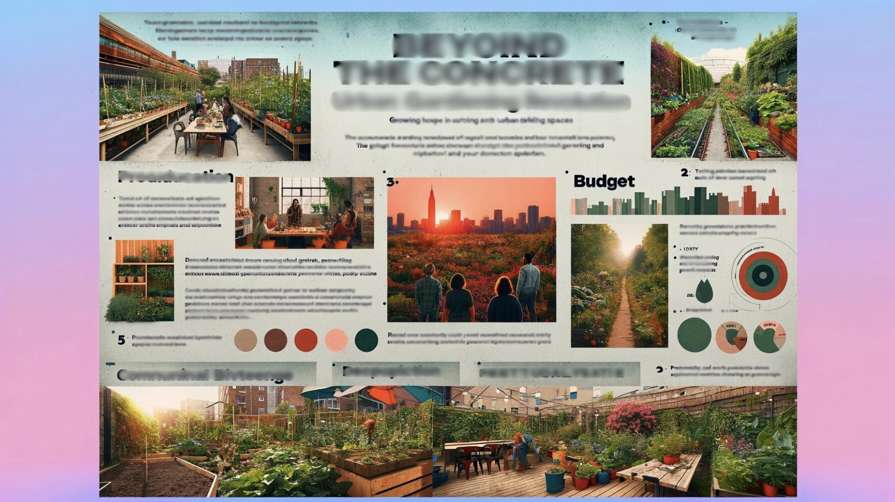 1. Beyond the Concrete: Urban Gardening Revolution - documentary pitch deck slides mockup