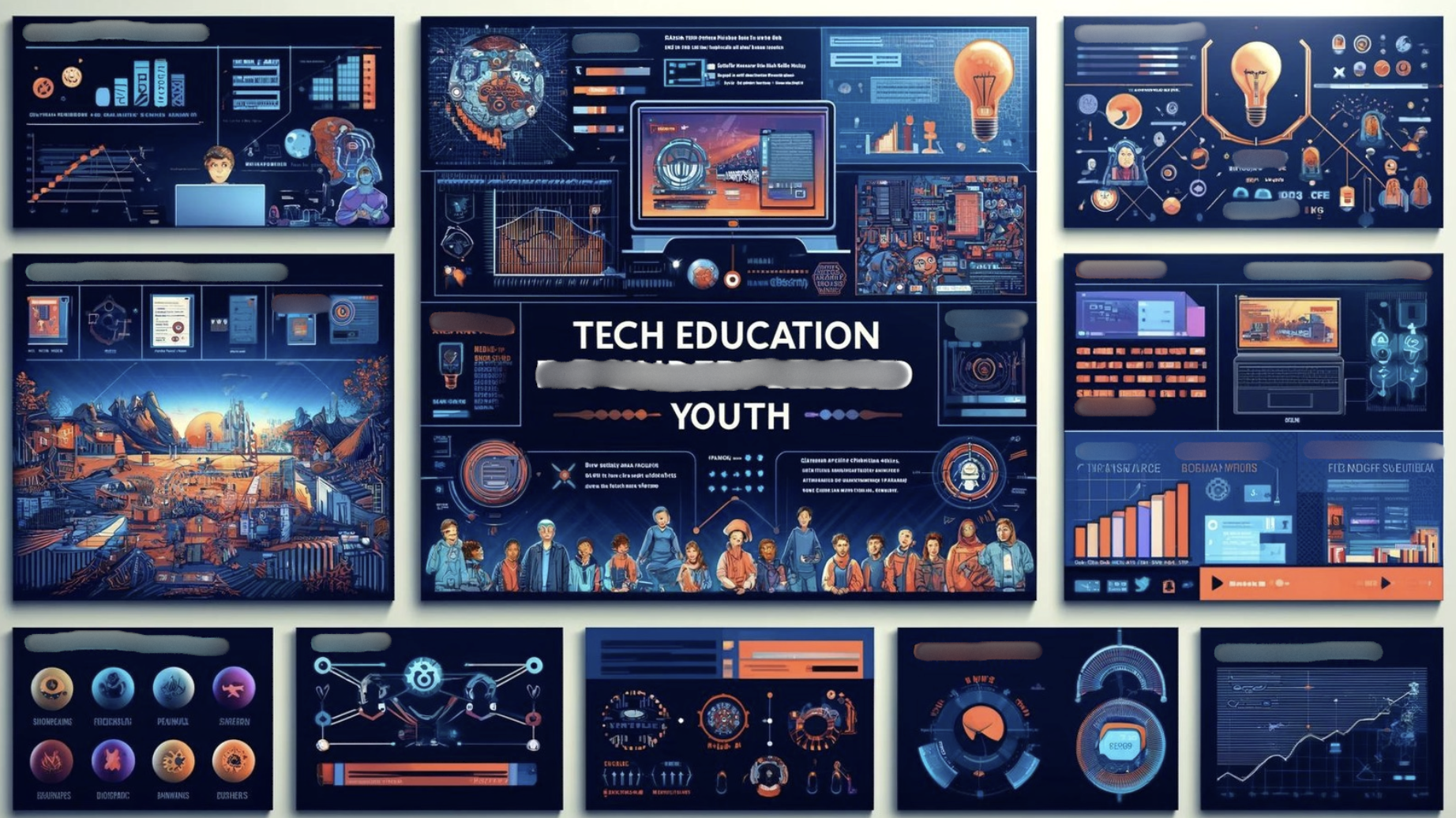 tech education for youth - non profit pitch deck slides examples