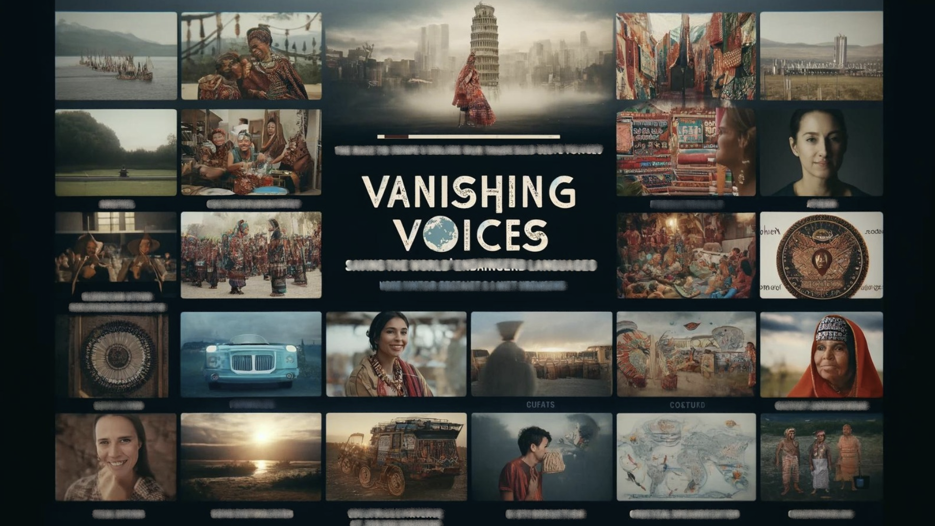 vanishing voices pitch deck slides mockup