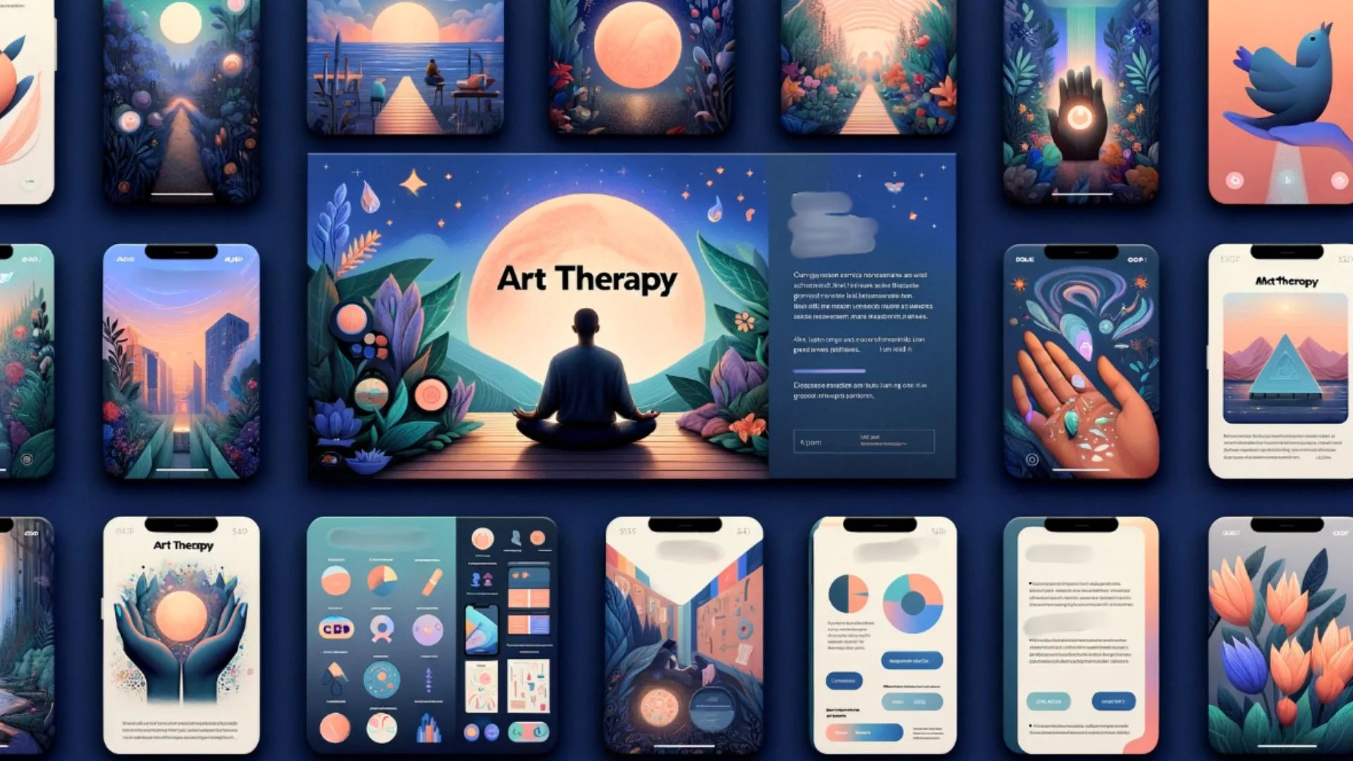 Mobile Art Therapy App Pitch Deck Mockup