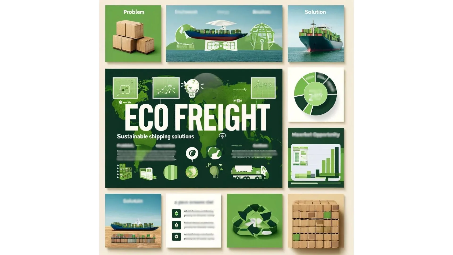 Eco Freight pitch deck example slides mockup