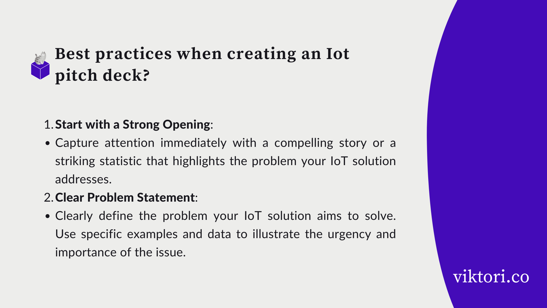 BEST PRActices when creating an IoT pitch deck