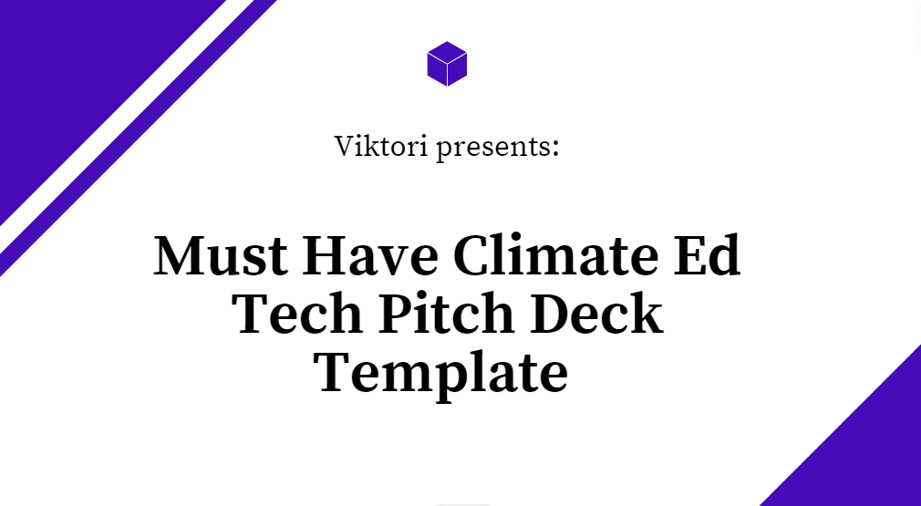 12 Slides Climate Ed Tech Pitch Deck Template