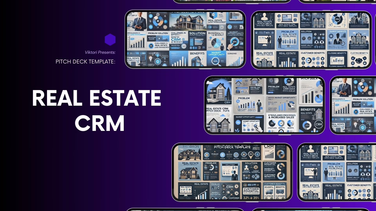 Real Estate CRM pitch deck template Real Estate CRM pitch deck template