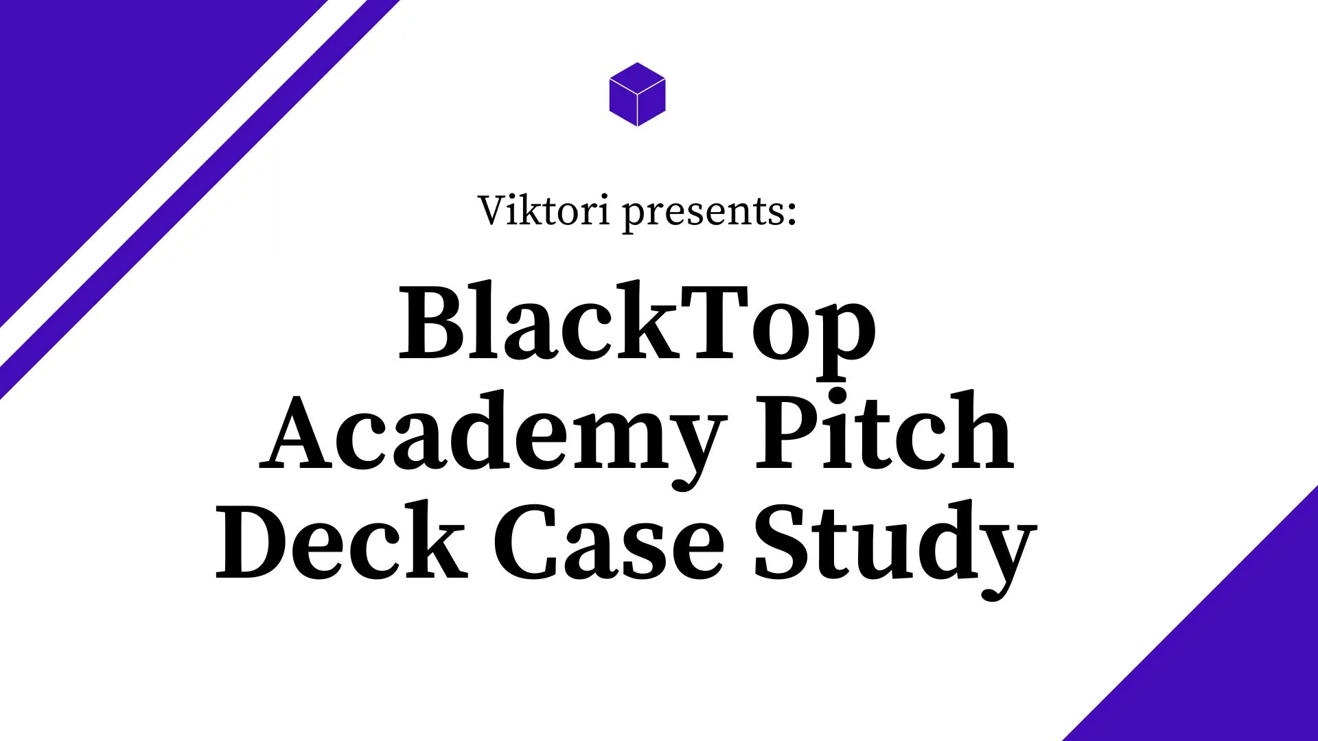 Black Top Sports Academy Pitch Deck Case Study