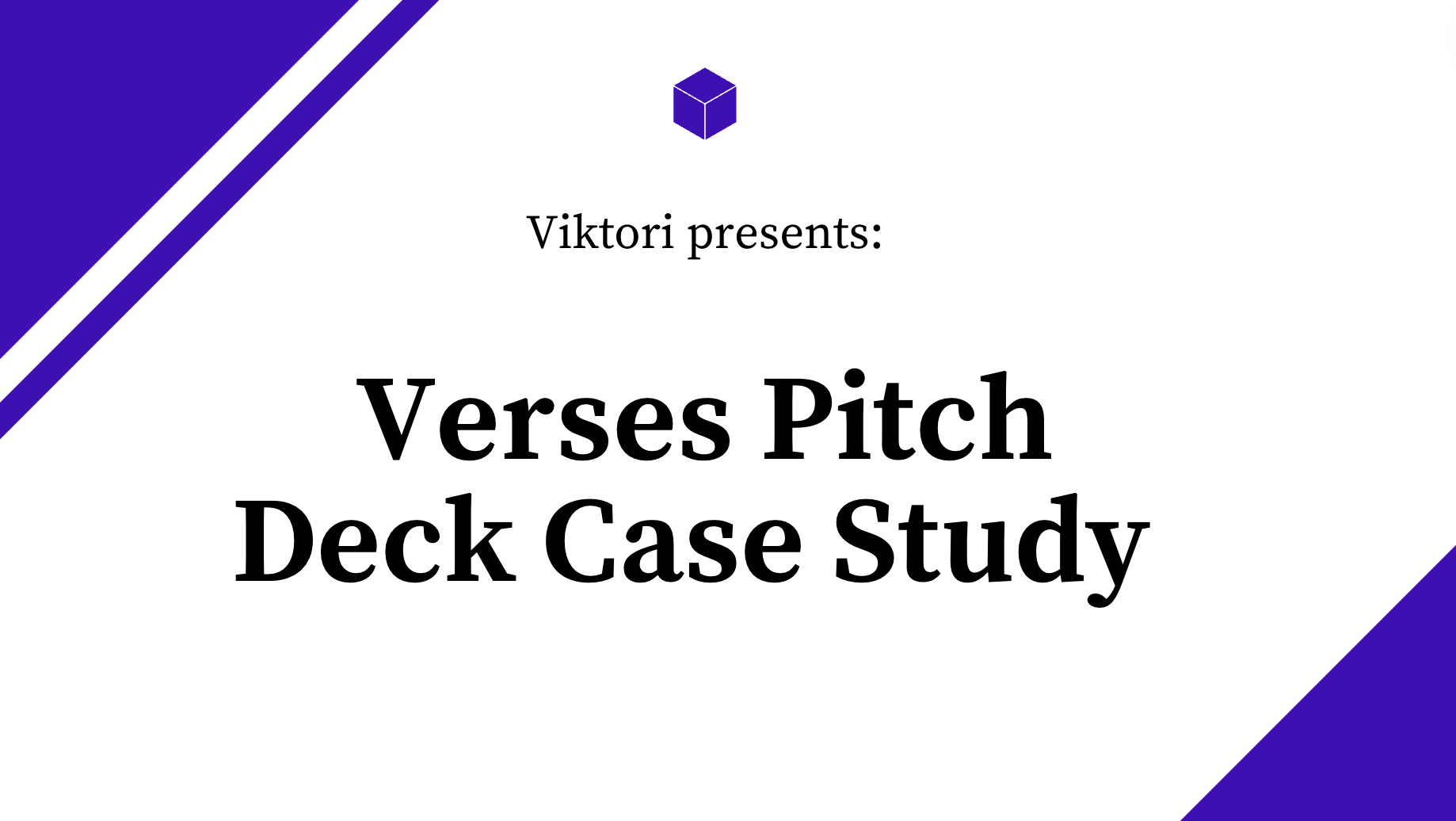 game pitch deck case study for verses