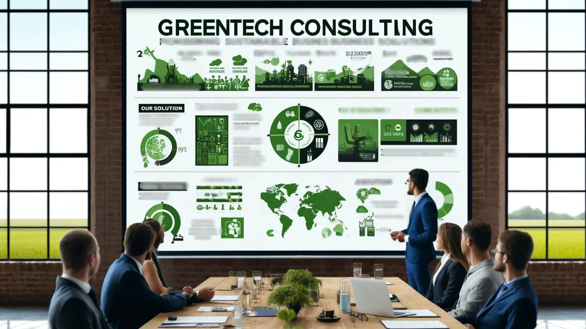 greentech consulting pitch deck example mockup