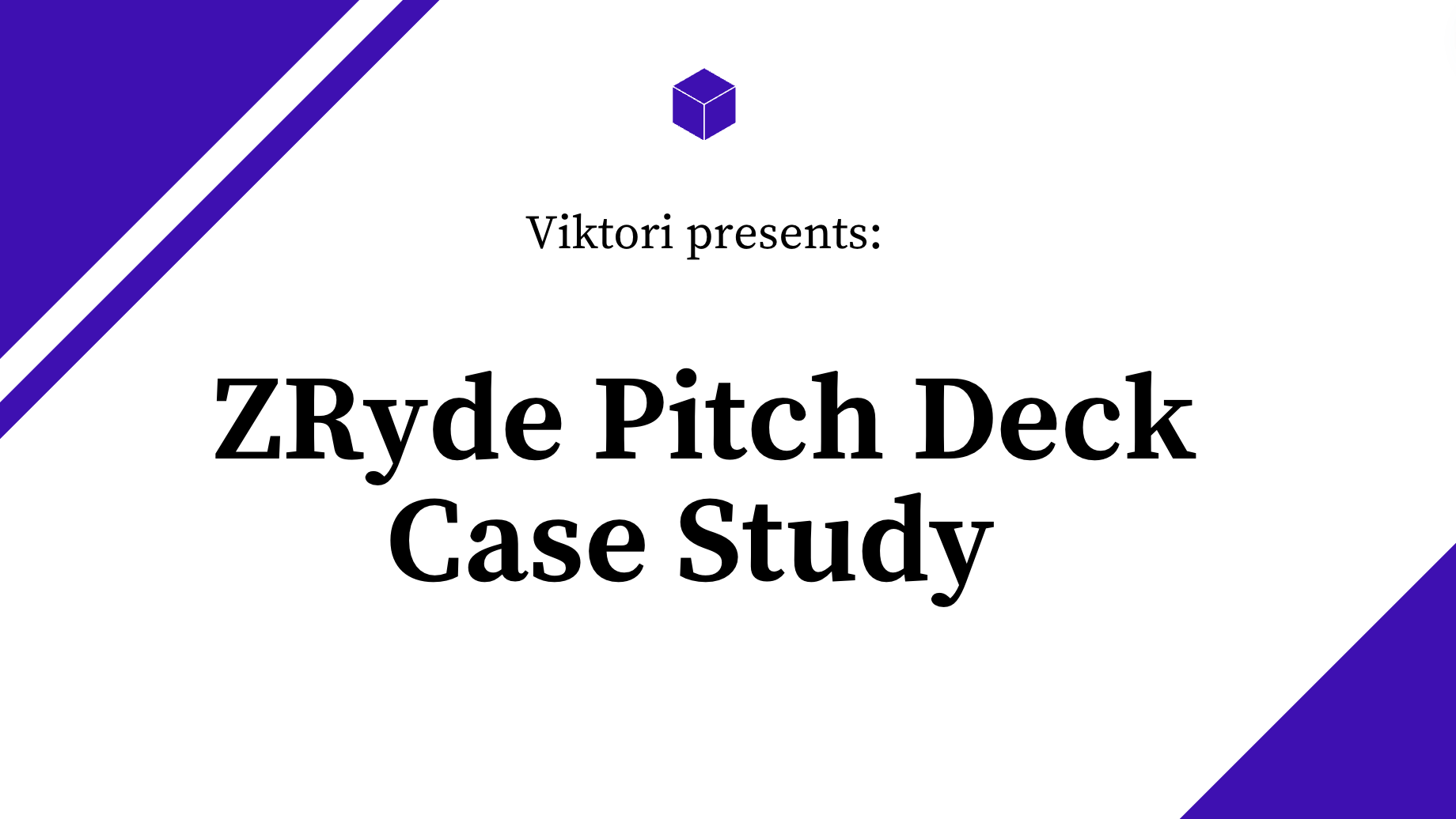 ride sharing pitch deck case study for zryde