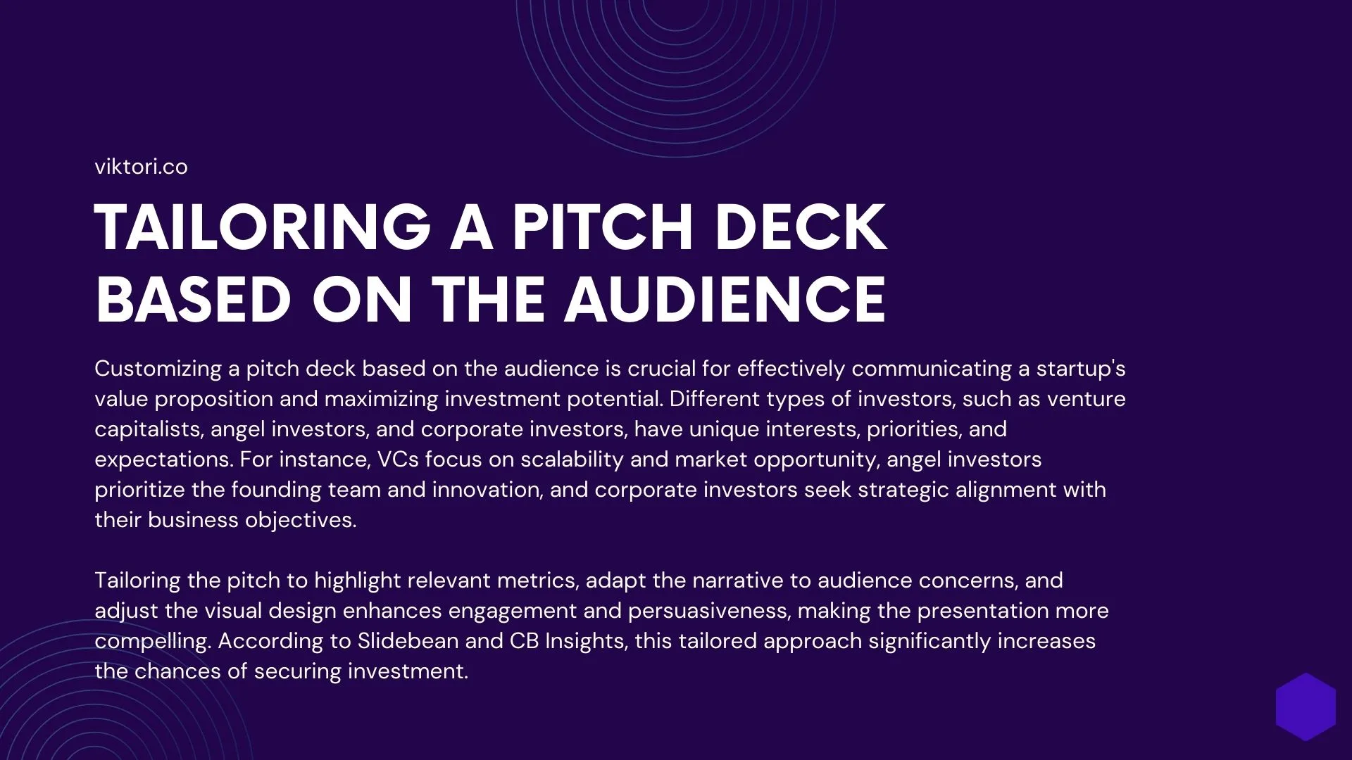tailoring pitch decks based on audience