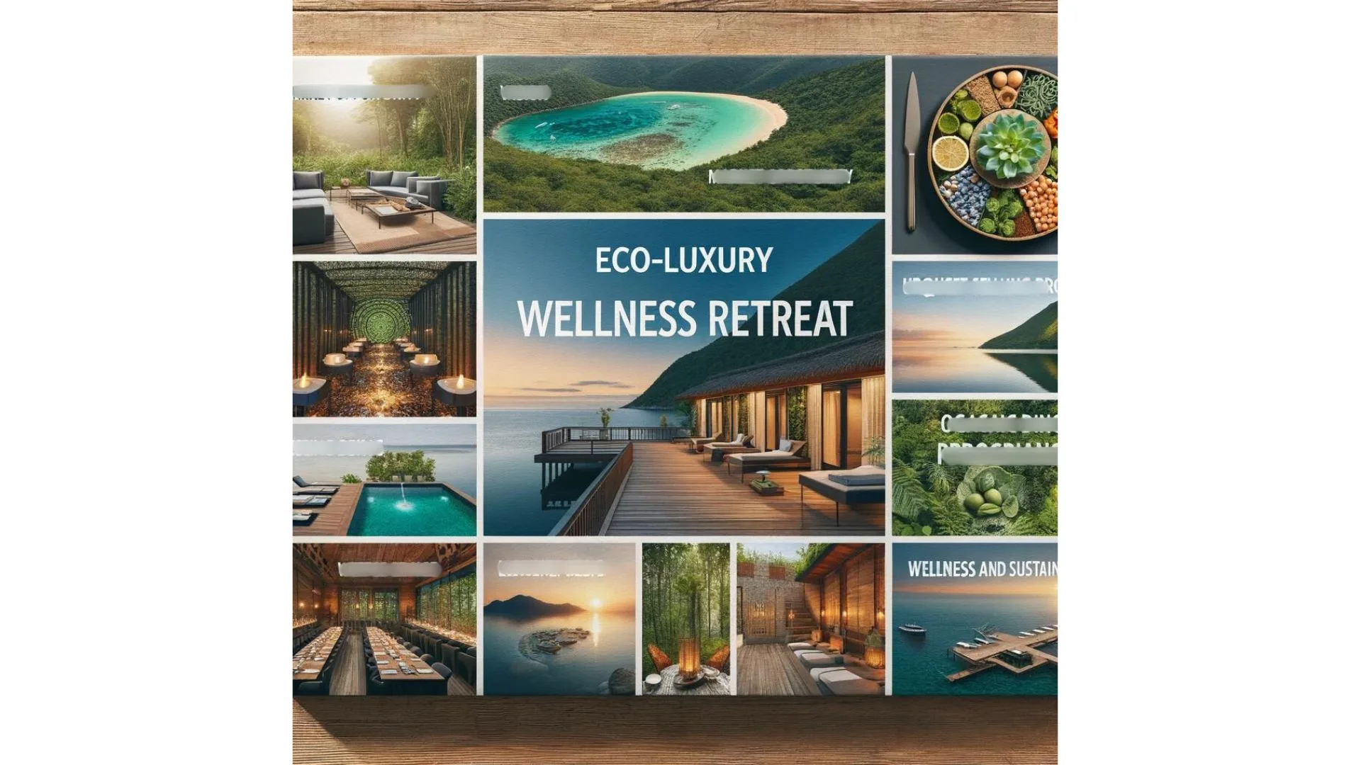 wellness retreat lux resort pitch deck example mockup