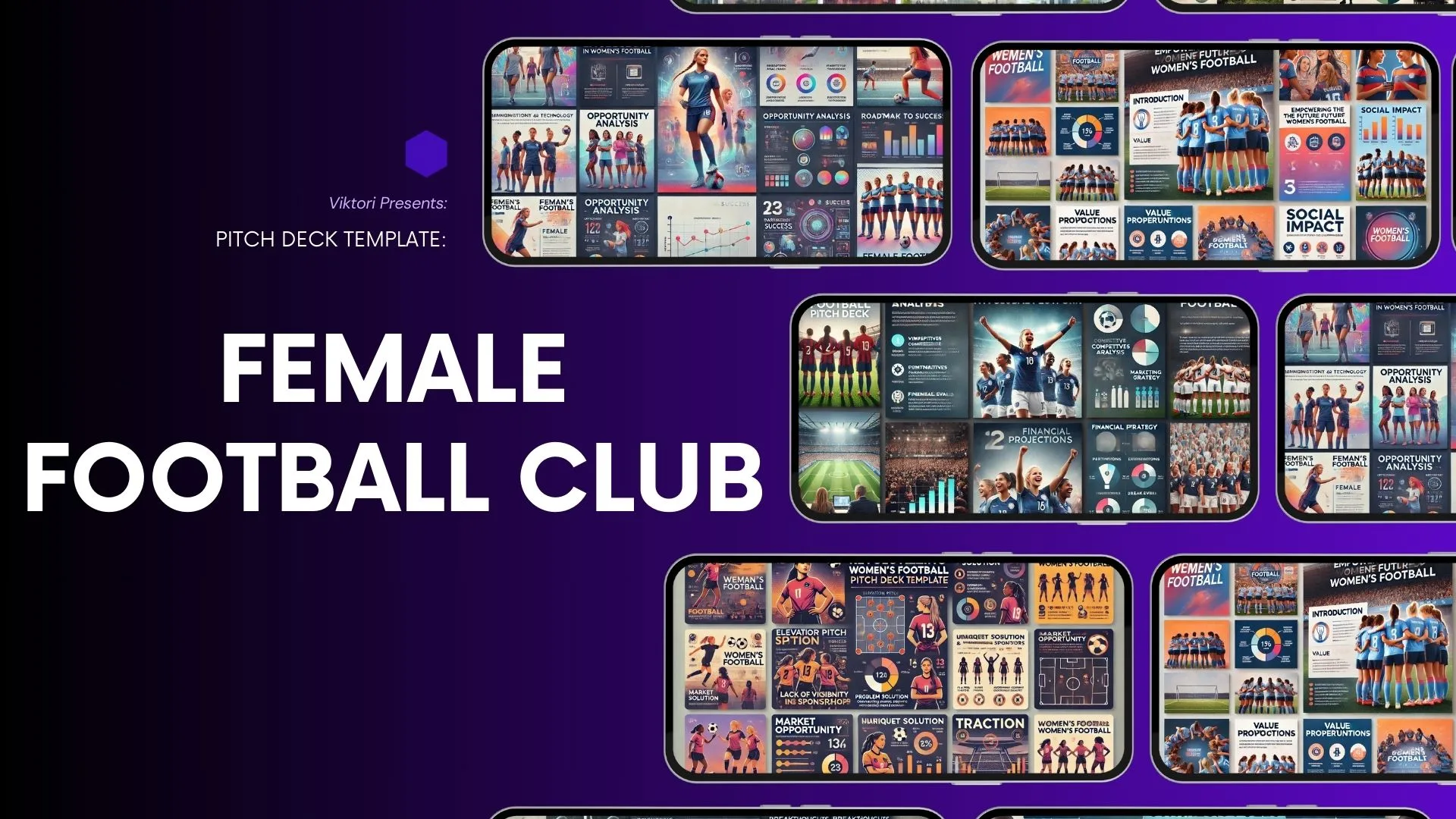 Female Football Club Pitch Deck Template