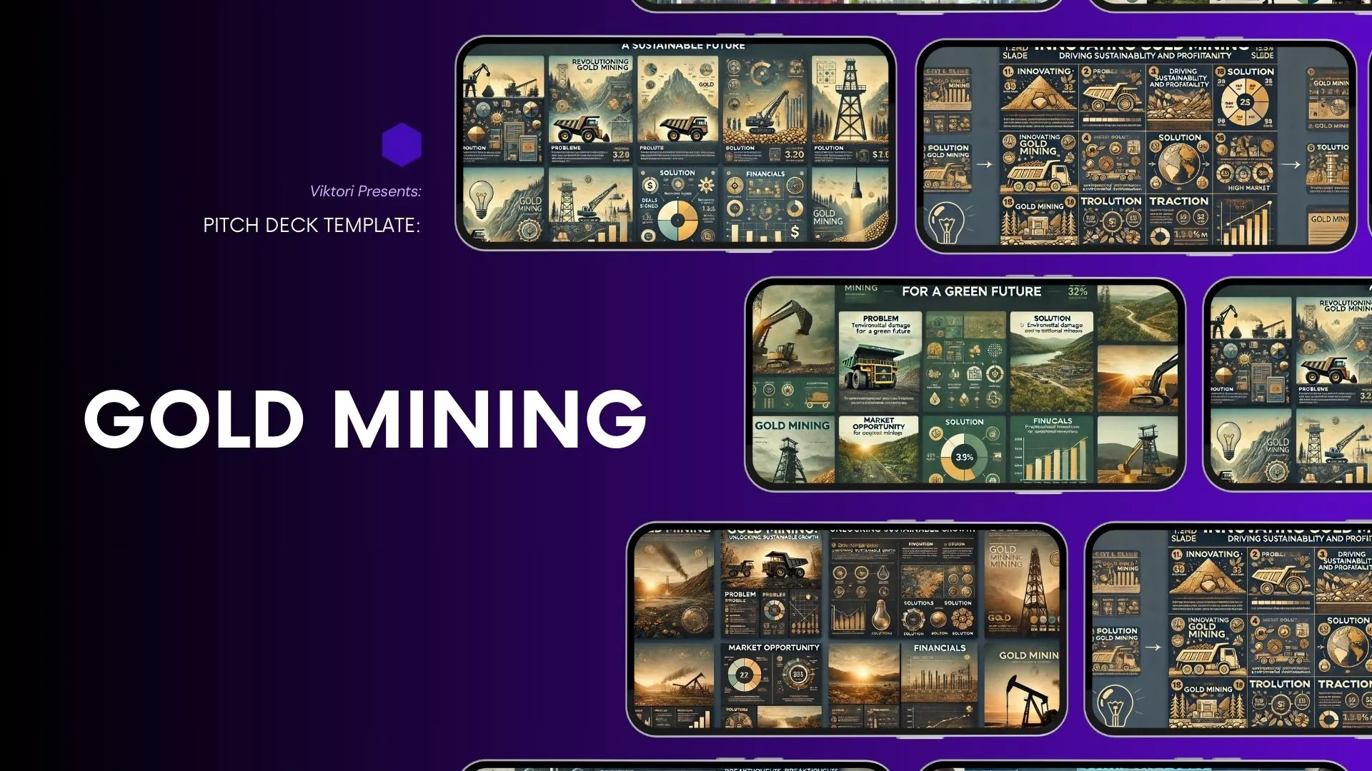 Gold Mining Pitch Deck Template