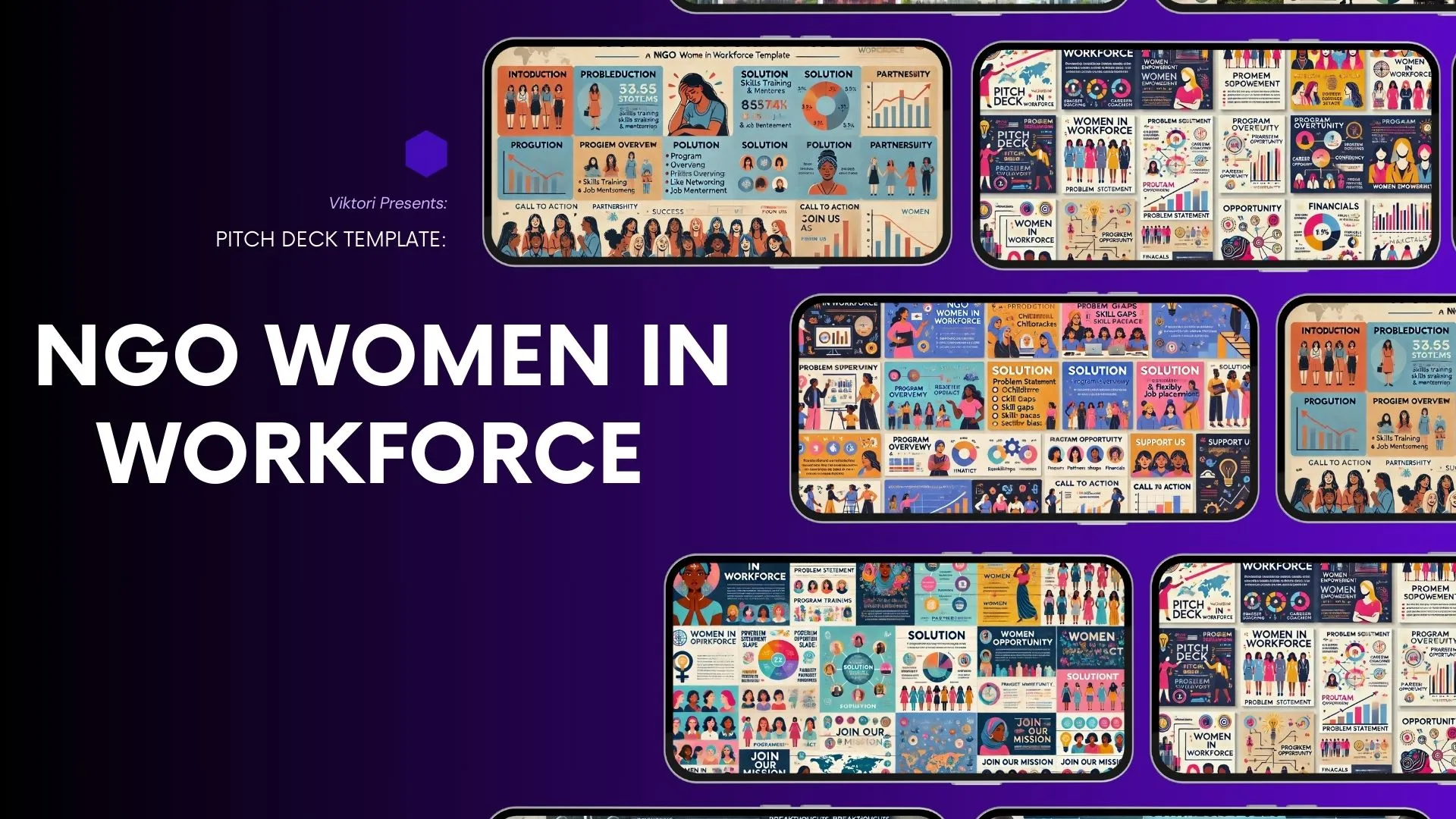 NGO Women On Workforce Pitch Deck Template