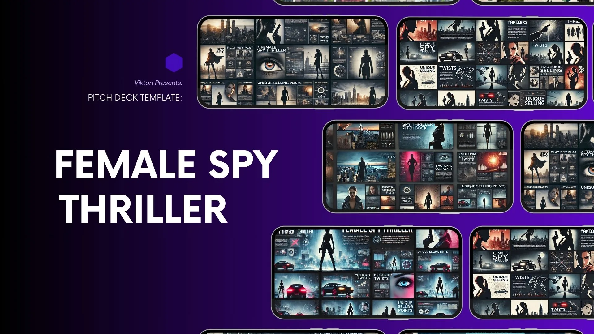 Female Spy Thriller Pitch Deck Template