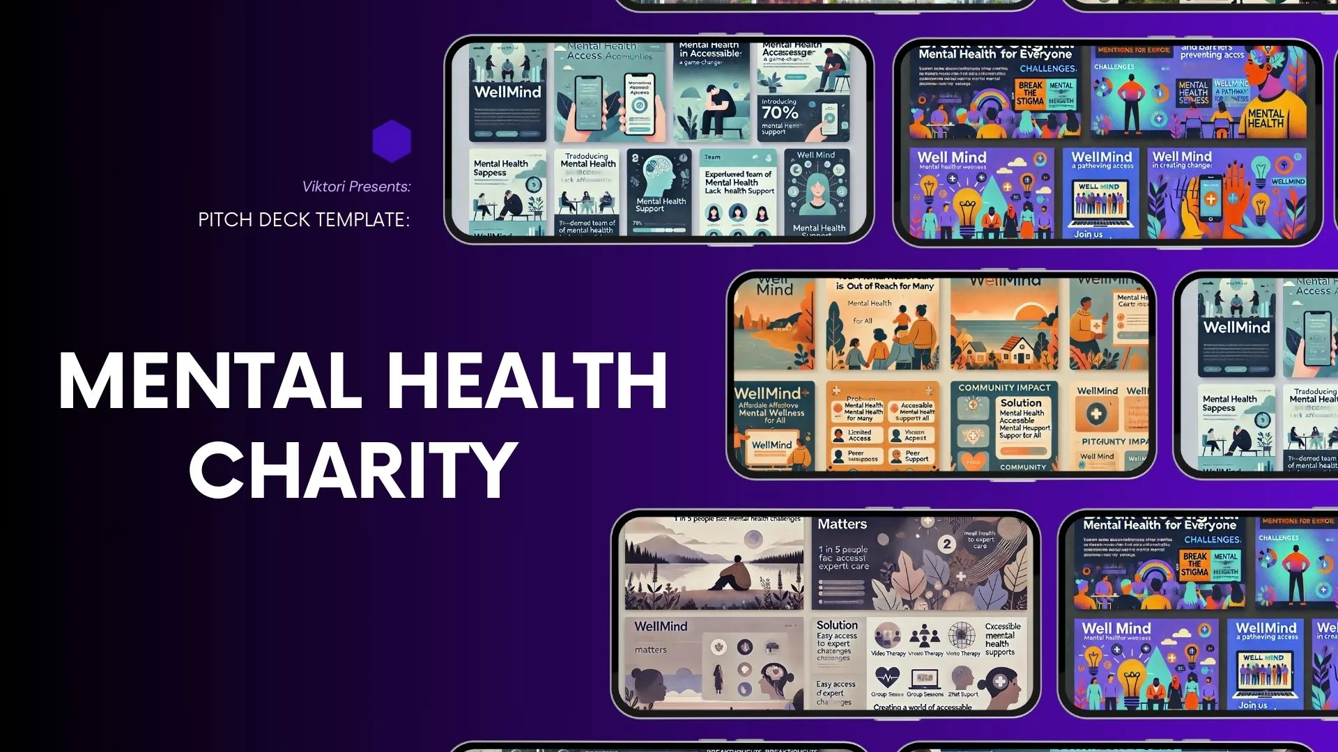 Mental Health Charity Pitch Deck Template