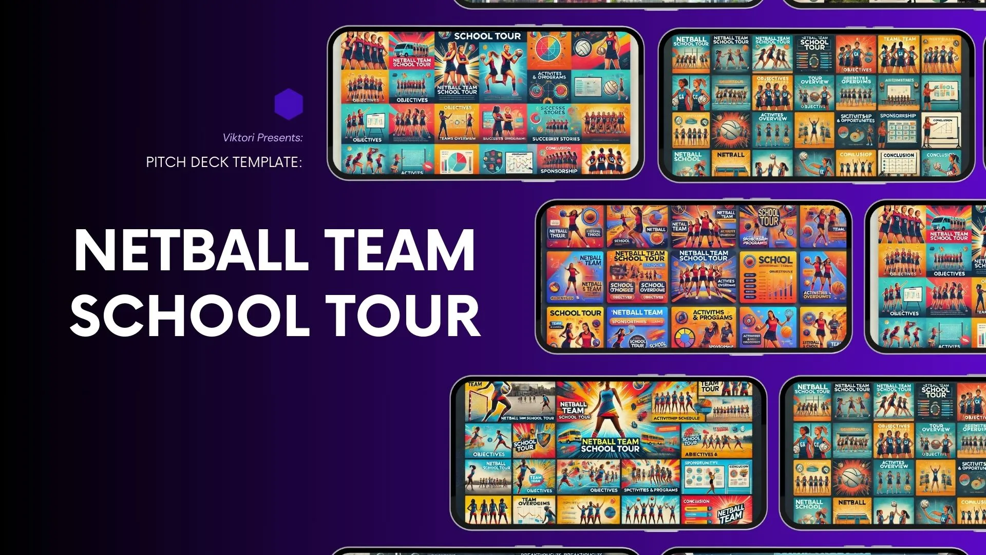 Netball Team School Tour Pitch Deck Template