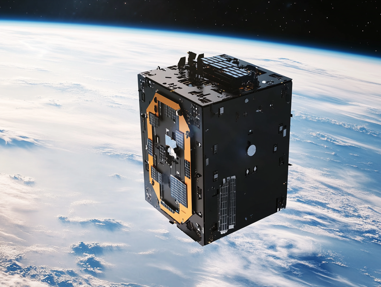 small scale satellite in space