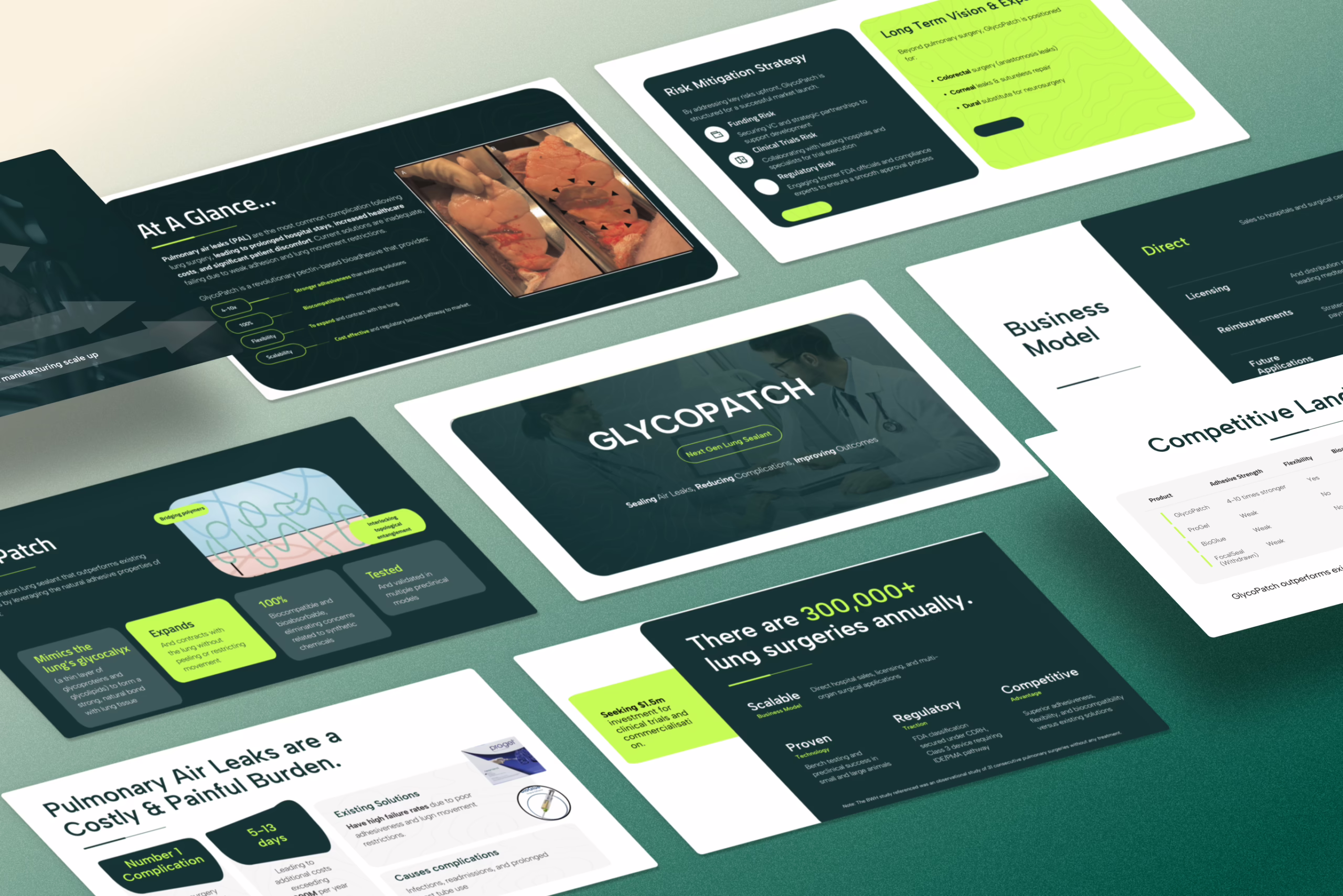 Pitch deck mockup for a biotech startup viktori.co did